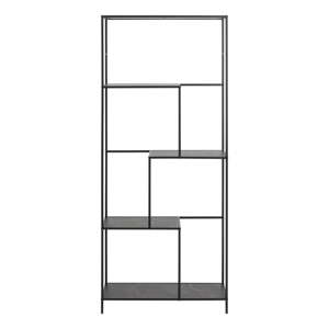 Matne čierna knižnica v dekore mramoru 72x114x32 cm Infinity – Actona