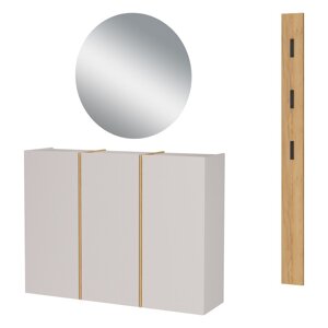 Krémovobiela/v prírodnej farbe predsieňová zostava 168x200x37 cm Libbiano – Germania