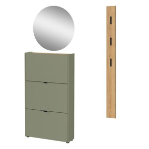 Predsieňová zostava v prírodnej farbe/taupe 101x200x22 cm Ameca – Germania