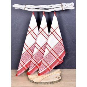 Luxusné kuchynské utierky, SOLE RED egyptská bavlna set 3 ks