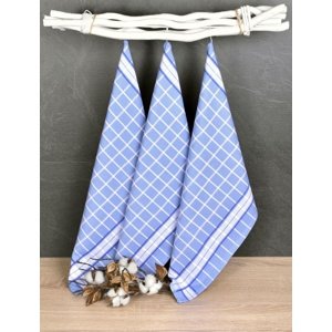 Luxusné kuchynské utierky, DOLCE BLUE egyptská bavlna set 3 ks