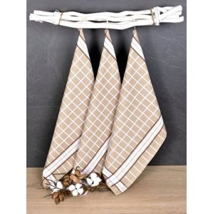 Luxusné kuchynské utierky, PERLA BEIGE egyptská bavlna set 3 ks