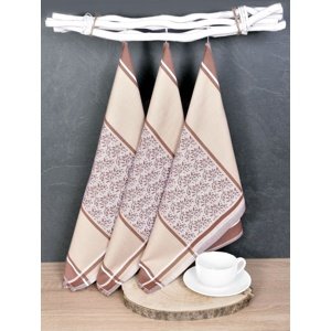 Luxusné kuchynské utierky, DORO BEIGE egyptská bavlna set 3 ks