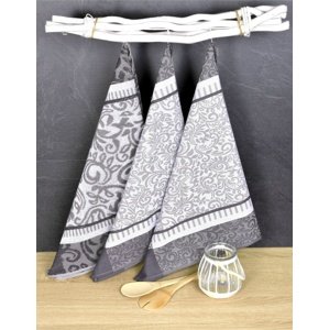 Luxusné kuchynské utierky, ORNAMENT egyptská bavlna set 2+1 FROTÉ