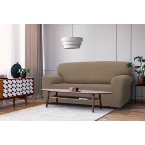Poťah na sedačku multielastický, Denia, oriešková trojkreslo 180 - 220 cm