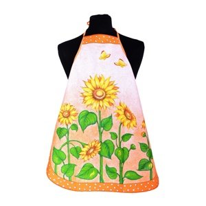 Zástera kuchynská alebo komplet, Slnečnica, oranžová dvojkombinácia