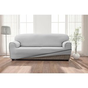 Poťah na sedačku obojstranný elastický, Irpin, šedý kreslo 70 - 110 cm