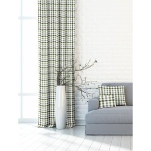 Dekoračná látka alebo záves, Dakar Karo 150 cm, zelený 150 cm