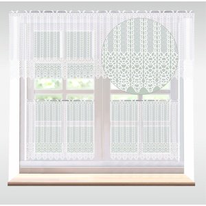 Záclona macramé, Irena vitrážka metráž, biela 40 cm