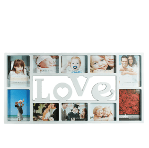 Fotorám Love na 10 fotiek, biely, rd1856, 73x37cm