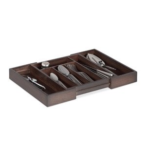 Priehradky na príbory Bamboo tmavohnedý, rozšíriteľný, rd3239