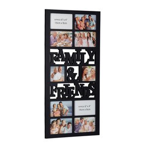 Fotorám Family and Friends na 10 fotiek, čierny, 75x35cm