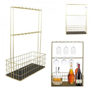 Kovový mini bar KA2954, zlatý