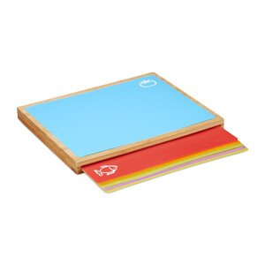 Bambusová doska na krájanie s podložkami RD8849, 34 cm