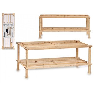 Dvojúrovňový drevený botník 7671, 74 cm