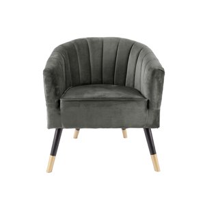 Zamatové kreslo Royal Leitmotiv LM1851TP, sivé