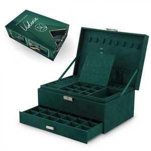Elegantná šperkovnica v zelenej farbe, Carles PD119
