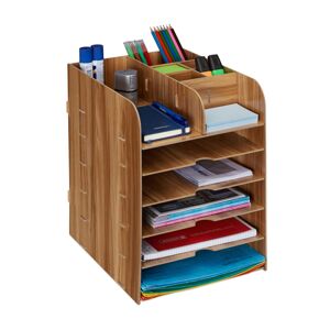 Organizér na stôl s úložnými priehradkami RD42749, hnedá