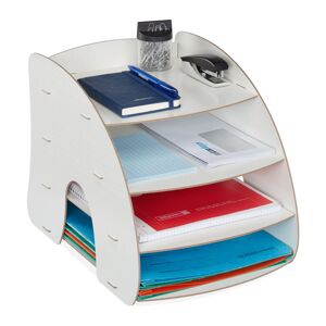 Zásobník na dokumenty so 4 priehradkami RD42747, biela