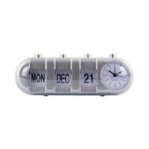 Budík Retro Tube Calendar Flip Karlsson KA6045SI, 10cm