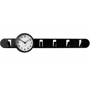 Vešiak s hodinami Balvi Clock In čierny 57cm