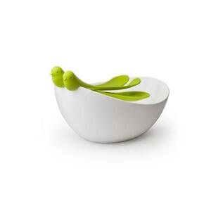 Misa s nástrojmi Qualy Sparrow Salad Bowl, biela-zelená