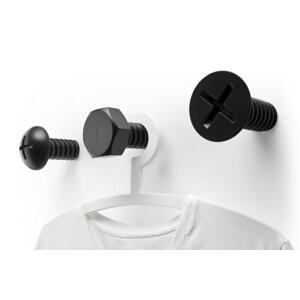 Nástenné vešiaky Qualy Screw Collection, čierna