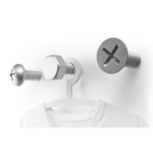 Nástenné vešiaky Qualy Screw Collection, strieborné