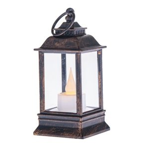 Lampión so sviečkou LED Cremona bronz, 6 x 13 cm