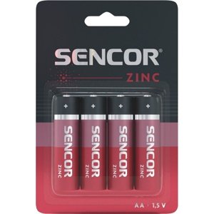 Sencor SBA R6 zinková uhlíková batéria AA, 4 ks