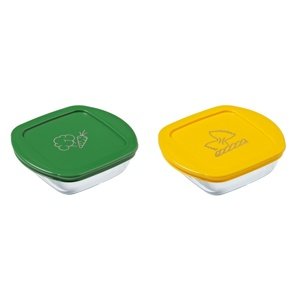 Pyrex Sada štvorcových sklenených pohárov 2 ks,0,3 l