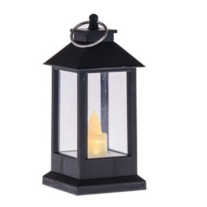 Lampión so sviečkou LED Ancona čierny, 4 x 9 cm