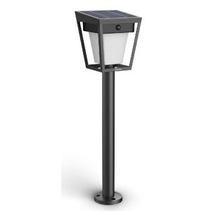 Philips Nissa UltraEfficient Solar LED stĺpik,senzor, čierny, 1,8 W, 250/25 lm, 3000 K