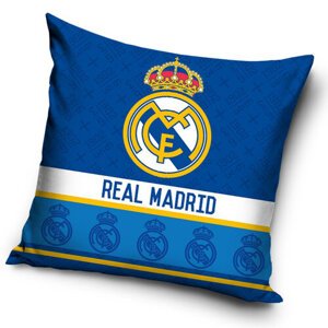 Carbotex Obliečka na vankúšik Real Madrid Blue Shields, 40 x 40 cm