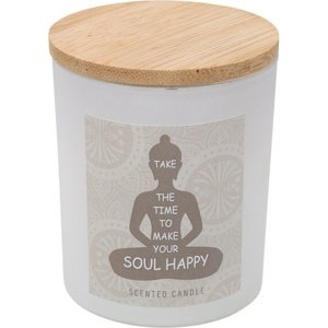 Vonná sviečka Soul Happy, vôňa bavlna, 7 x 8,5 cm, 300 g, farba biela
