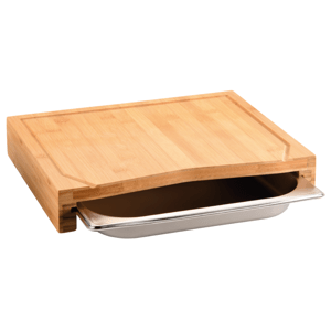 Kesper 58356 Krájacia doštička s odkladacou miskou, nehrdz. oceľ, 36,5 x 28,5 x 6,8 cm