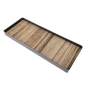 Kovový podnos s dreveným dnom Dienen, 40 x 13 cm