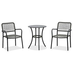 Autronic Záhradný set 1+2, kov, polyratan, sivý ,AZ-L1103 GREY