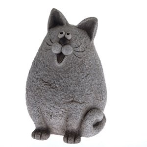 Keramická mačka Lucretia sivá, 33 x 23 cm