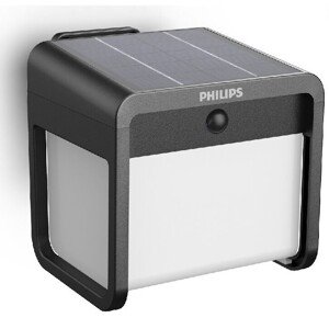 Solárne LED svietidlo Philips Ezra UltraEfficient,senzor, čierne, 1,8 W, 250/25 lm, 3000 K
