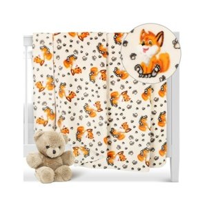 Bellatex Detská deka Ella Fox oranžová, biela, 100x 150 cm