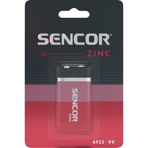 Zinkovo-uhlíkový akumulátor Sencor SBA 6F22 9 V