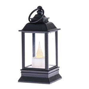Lucerna s LED sviečkou Cremona čierna, 6 x 13 cm