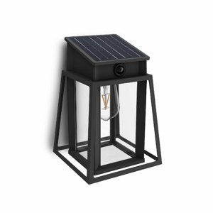 Solárne LED svietidlo Philips Lysin UltraEfficientso senzorom čierne, 3,2 W, 500 lm, 2700 K