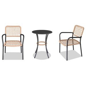 Autronic Balkónový set 1+2, kov, polyratan,prírodný, AZ-L1103 NAT