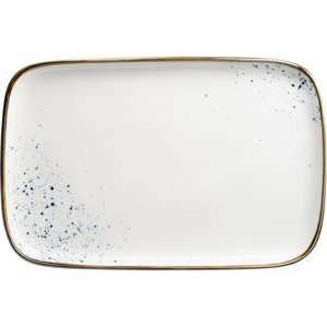 Mäser Obdĺžniková tácka Pintar White modré bodky 30 x 20 x 2 cm, L