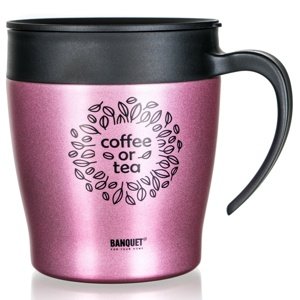 Banquet Cestovný termohrnček TAZZA 330 ml, ružový