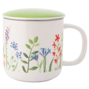 Altom Porcelánový hrnček s kanvičkou a viečkomNature Awakening 380 ml
