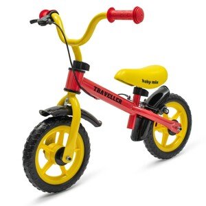 Baby Mix Detský balančný bicykel s brzdouTraveller , červený