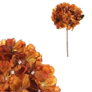Hortenzie oranžová - umělá řezaná květina, 62 cm